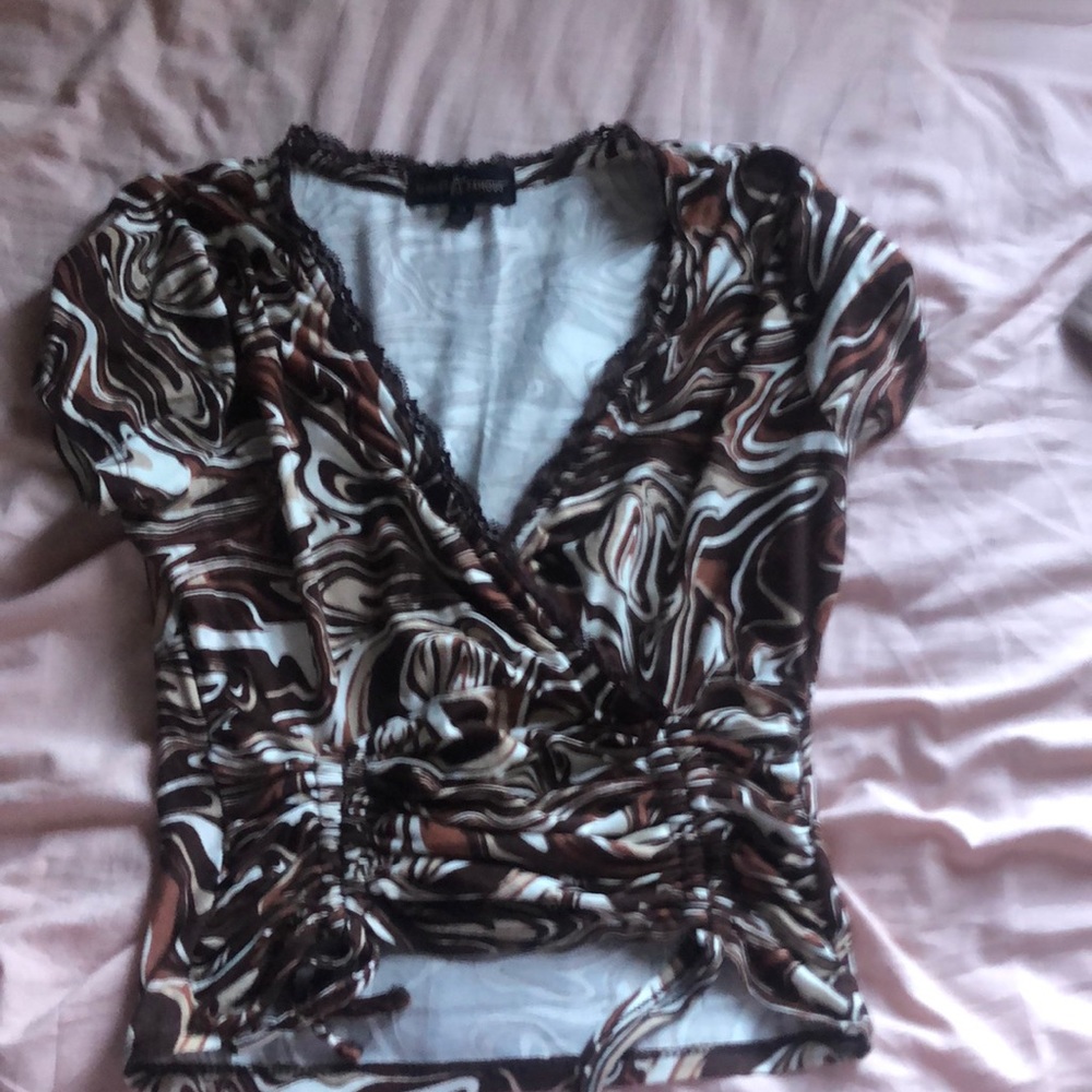 Brown Almost Famous Crop top NWOT